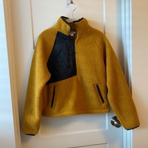 Joy lab mustard and black half zip fleece XS